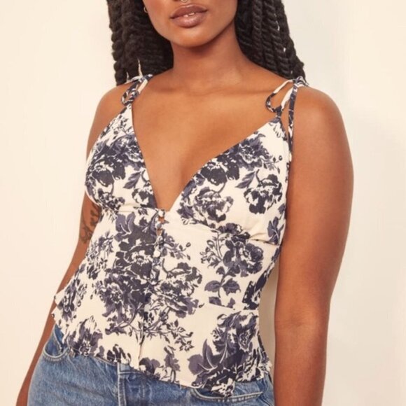 Reformation Cluny Top in Madame size 0 NWT - Picture 1 of 11